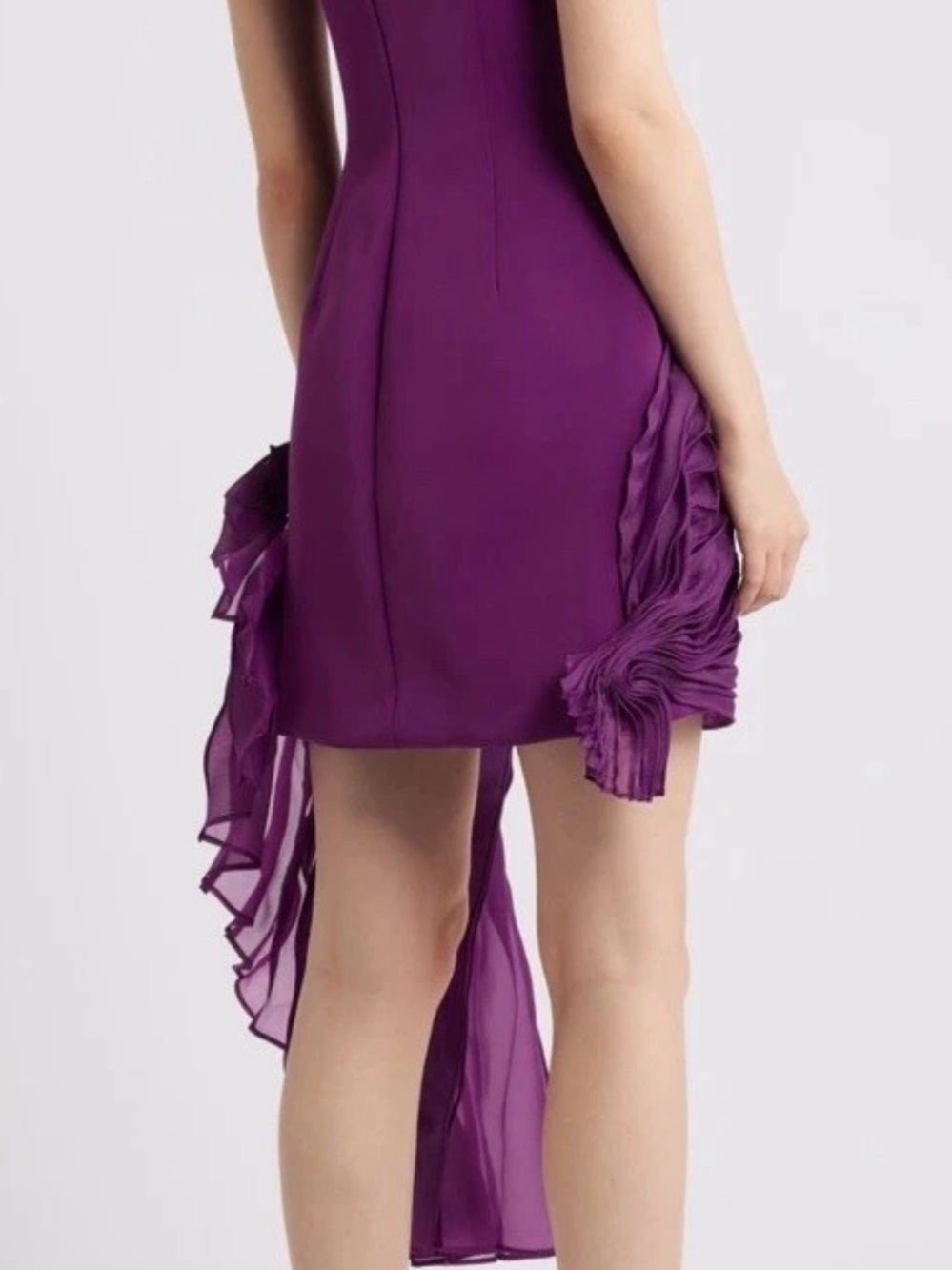 ACLER Wigbeth Pleated Organza Overlay Dress Deep Ruby Purple size - 4 - Picture 2 of 7